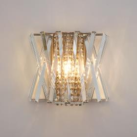 Faline Antique Brass Crystal Wall Lights Diyas Flush Crystal Wall Lights